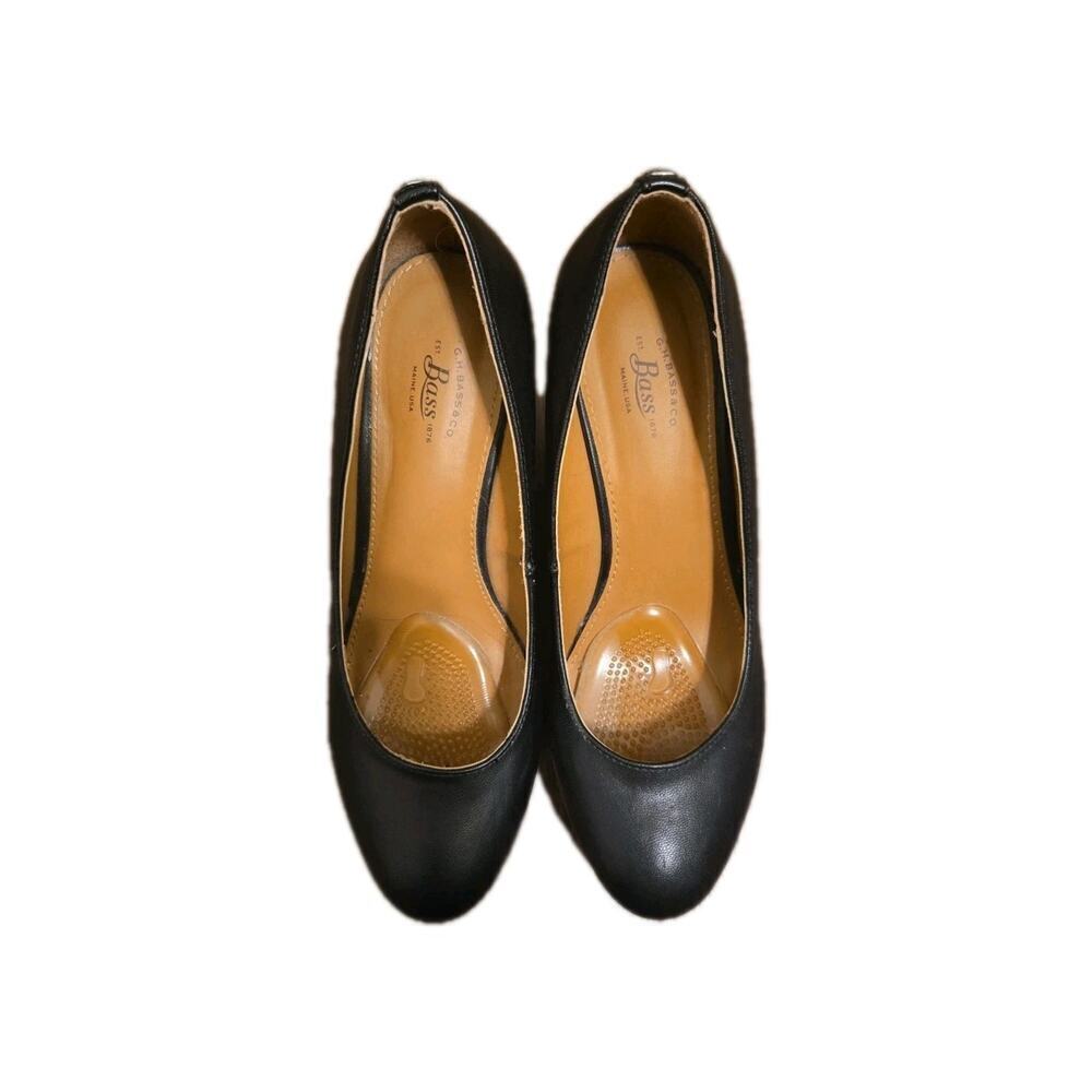 G.H Bass Co Shoes Womens 7.5 M Bass-Karlie Black Slip On Wedge - Picture 3 of 9